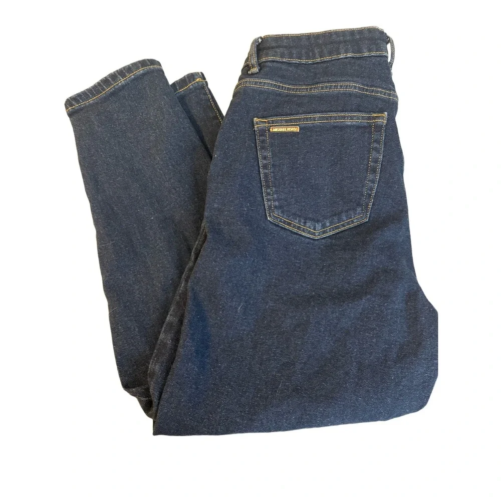 Michael Kors Dark Blue Denim Jeans with Gold Buttons